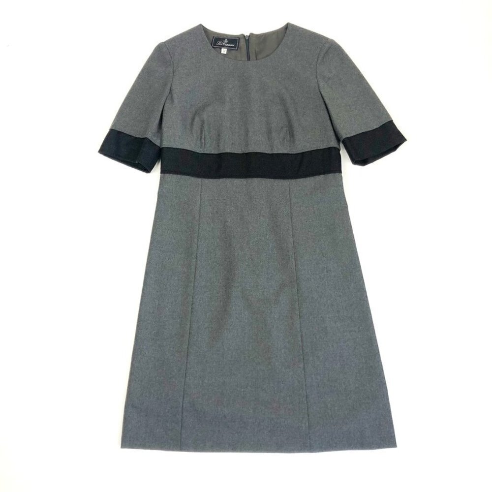 Les Copains Shift Dress Women's Size EU 42 | US 10 Grey Black Preppy Academia